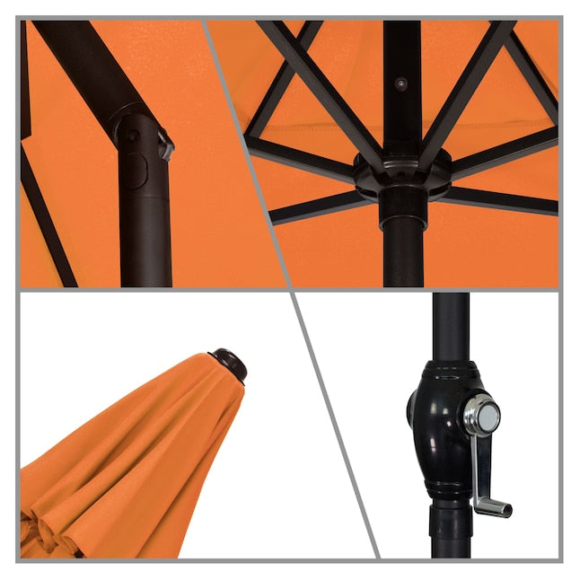 ASTELA ASTELLA 9-FT STEEL ORANGE PUSH-BUTTON TILT MARKET PATIO UMBRELLA - ORANGE - Like New