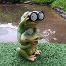 Garden Decor Outdoor Statue: Yard Frog Solar Figurines Funny Animal - Like New