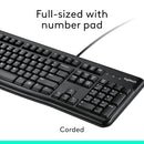 Logitech MK120 WIRED KEYBOARD AND MOUSE COMBO FOR WINDOWS OPTICAL WIRED Mouse - Like New