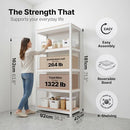 HOMEDANT HOUSE 36.2"W 5 TIER HEAVY DUTY GARAGE 1PACK - WHITE/BROWN - Like New