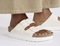 BIRKENSTOCK WOMEN'S ARIZONA FLEX PLATFORM - SIZE: WOMEN 5 - EGGSHELL - Like New