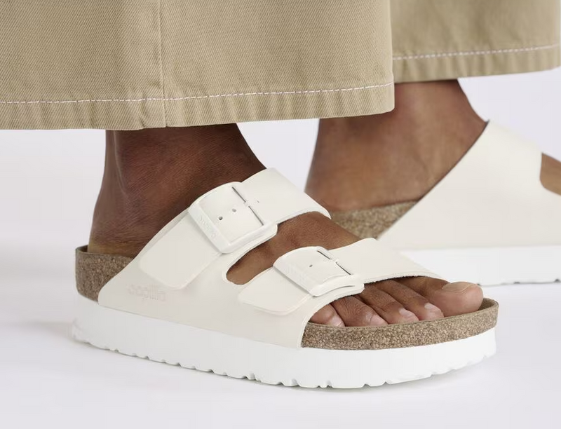 BIRKENSTOCK WOMEN'S ARIZONA FLEX PLATFORM - SIZE: WOMEN 5 - EGGSHELL - Like New