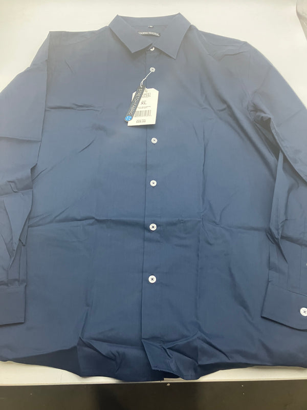 JAMES TAILOR DRESS SHIRT - SIZE: EXTRA LARGE - NAVY - JMLS-350NV - Brand New