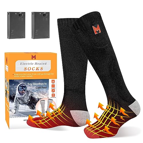 MRAWARM HEATED SOCKS FOR MEN, WOMEN CAMPING FISHING CYCLING SKIING - BLACK - Like New