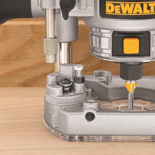 DEWALT ROUTER FIXED/PLUNGE BASE KIT VARIABLE SPEED 1.25 HP (DWP611PK) - Yellow - Like New