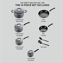 T-fal Ultimate Hard Anodized Nonstick Cookware Set 12Pcs 32406055629 - Black - Like New