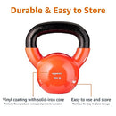 Amazon Basics Vinyl Coated Cast Iron Kettlebell, 20 Pounds, Wide Handle - Orange - Brand New