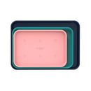 SO YUMMY BY BELLA 3 PIECE COOKIE PAN SET BAKEWARE RECTANGULAR TRAYS MULTICOLOR - Brand New