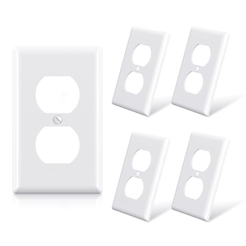 ELEGRP Duplex Receptacle Outlet Covers, 5 Pack - Glossy White - Like New
