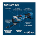 BOSCH GOP18V-40N 18V BRUSHLESS STARLOCKMAX OSCILLATING TOOL 20,000 OPM - BLUE - Like New