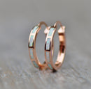 GENERIC WHITE OPAL INLAY ROSE GOLD HOOP EARRING - ROSE GOLD - Like New