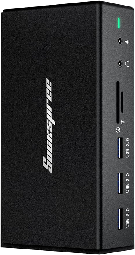 Sockspree USB-C USB 3.0 Universal Laptop Triple Monitor Docking D3911 - Black Like New