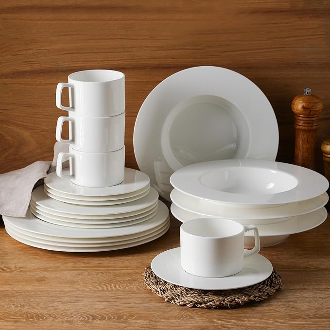 Stone Lain Sylvie 20 Pieces Bone China Dinnerware Set - White Like New