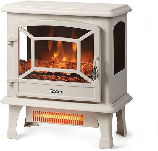 TURBRO Suburbs TS20 Electric Fireplace Infrared Heater 20" Stove - Ivory - Like New