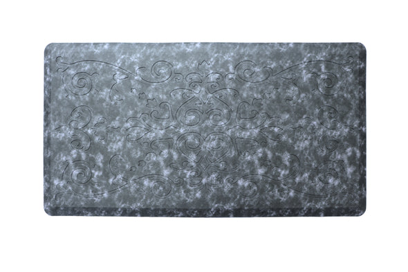 J&V TEXTILES MEDALLION ANTI-FATIGUE EMBOSSED MAT - NAVY - Like New