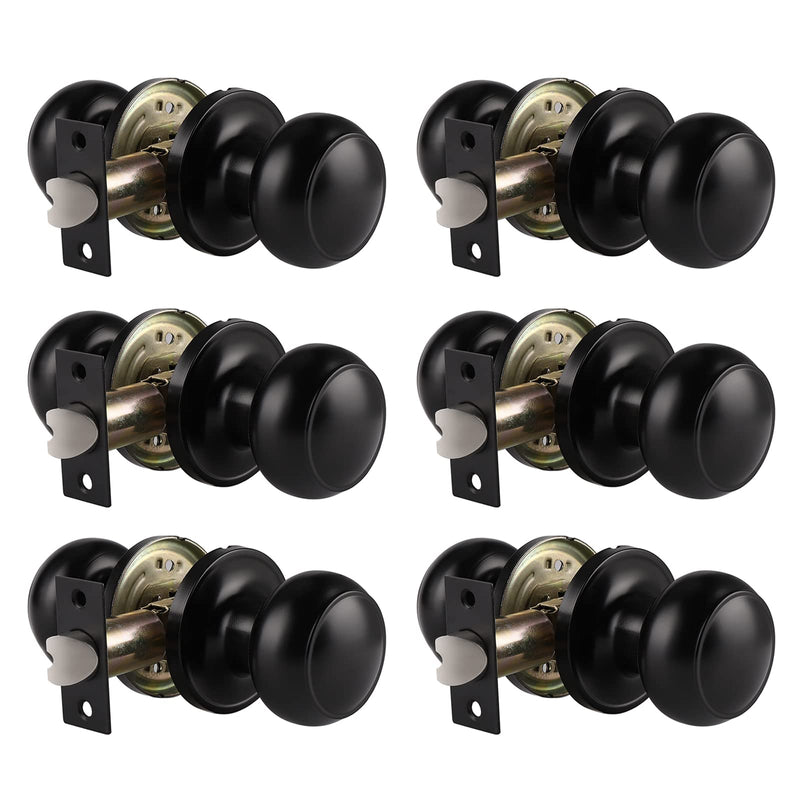 Probrico Black Door Knobs Interior Passage Knobs 6 Pack DL609BKPS - Matte Black - Like New