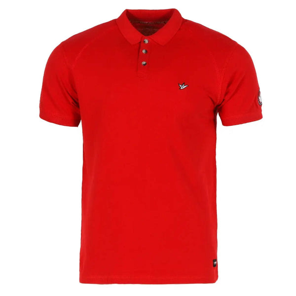 CANADA WEATHER GEAR MEN'S PIQUE POLO WITH RIBBED COLLAR AND CUFF - SIZE: M - RED - Brand New