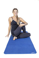 Hot Yoga Mat - Non Slip, Natural Rubber - 72in x 24in - FiveFourTen (Blue, 3mm) - Brand New