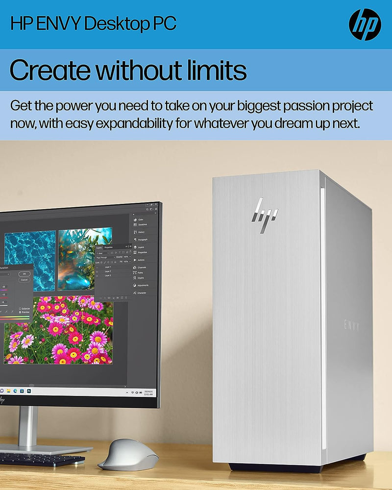 HP Envy Desktop PC i5-12400 16GB 512GB SSD RTX 3060 TE02-0020 - White - Like New