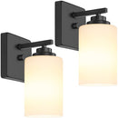 Set of 2 Wall Sconces for Bathroom, Modern Vanity Light Fixtures Black/White - Like New