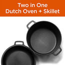 Commercial Chef 2-in-1 5-Qt. Dutch Oven 10.25-Inch Skillet Lid Cast Iron Black - Like New