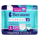 Because Overnight Absorbency Pull Ups Adult Disposable Incontinence Underwear - Brand New