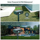 GENERIC SOLAR ULTRASONIC ANIMAL REPELLER MOTION SENSOR, IPX4 WATERPROOF - GREEN - Like New