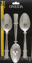 ONEIDA NOCHA EVERYDAY FLATWARE SERVING SPOONS 18/0 STAINLESS STEEL, 3PC SET - Like New