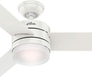 Hunter Fan 54" Indoor Ceiling Fan Light Kit Remote Control 59594 - FRESH WHITE - Like New