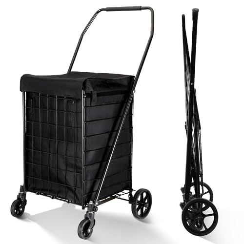 BIEAMA FOLDING SHOPPING CART WATERPROOF LINER 100LB MEDIUM - BLACK - Like New