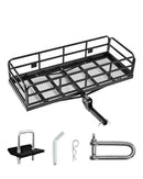 VEVOR 60X24X14 In Hitch Cargo Carrier, 500LBS Capacity Folding Trailer - BLACK - Like New