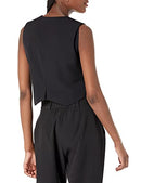 HFS-SS22-CA08 Staples by the Drop Women's Sadie Cropped Slim Vest, Black, L. - Brand New