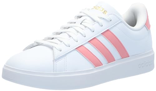ADIDAS WOMEN'S GRAND COURT 2.0 TENNIS SHOE SIZE: WOMEN 7.5 WHITE/SEMI PINK SPARK - Brand New