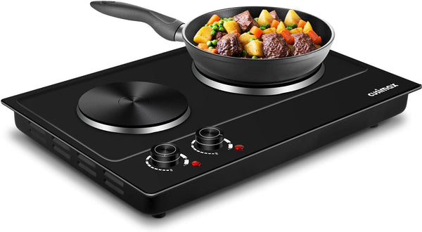 CUSIMAX Hot Plate, 1800W Electric Burner Double Hot Plate - - Scratch & Dent