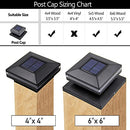 MAGGIFT 15 LUMEN SOLAR POST LIGHTS OUTDOOR POST CAP LIGHT 2 PACK - BLACK - Like New