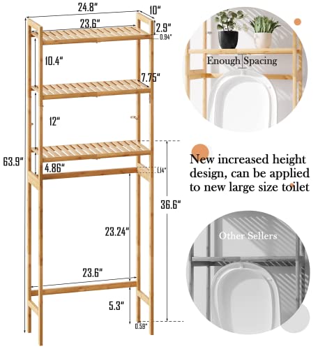 AMBIRD BATHROOM SHELF 3-TIER 23 INCH WIDE ORGANIZER BAR HOOK - TAN Like New