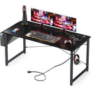 AODK 55" Small Computer Desk Power Outlet Small Spaces Home Office - Black - Like New