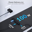 SABRENT MULTI-PORT USB TYPE-C HUB 4K HDMI 2.0 POWER DELIVERY 3.0 - BLACK - Like New