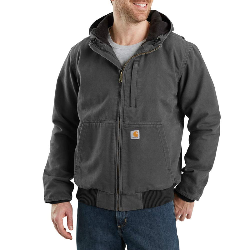 CARHARTT MEN'S FULL SWING LOOSE FIT WASHED DUCK FLEECE JACKET, X-LARGE, GRAVEL - Like New