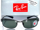 RAY BAN RB3364 004/58 62MM GUNMETAL FRAME N LENS SUNGLASS - GUNMETAL/DARK GREEN - Like New