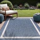 Beverly Rug Waikiki Indoor Outdoor Rug 4x6, Washable 4x6 Blue - White - Brand New
