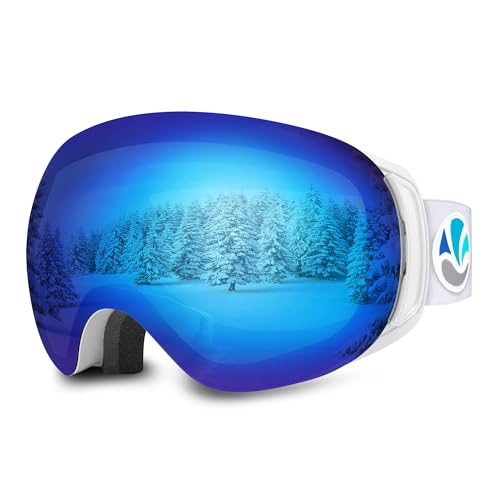 VANRORA SKI GOGGLES SNOWBOARD GOGGLES FRAMELESS INTERCHANGEABLE LENS - WHITE - Like New