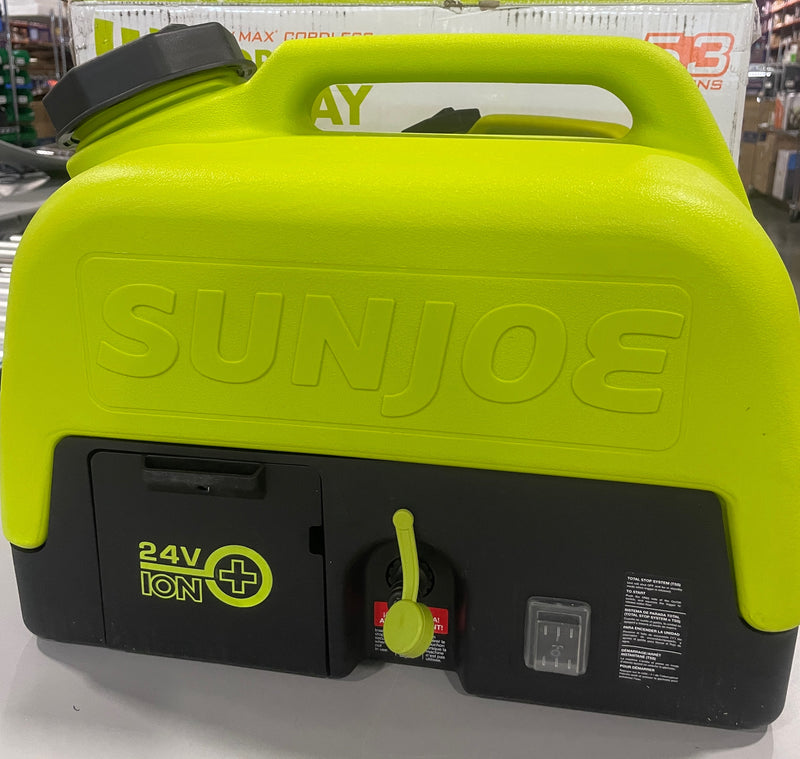 SUN JOE 24V CORDLESS PORTABLE SINK/SHOWER WASHER KIT W/BATTERY - GREEN/BLACK - Like New