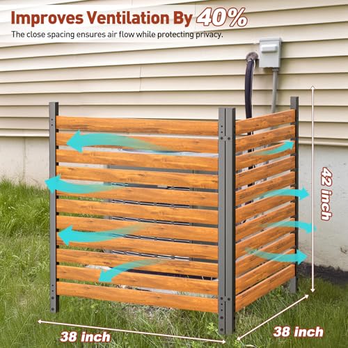 GREENER Privacy Screens 2PCS 38" W x 42" H No Dig Privacy Fence Screen Wood - Like New