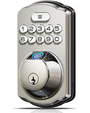 VEISE KS02A FINGERPRINT KEYLESS ENTRY DOOR LOCK, SATIN NICKEL - Like New