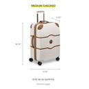 DELSY PARIS CHATELET AIR 2.0, 24 INCH CHECKED-MEDIUM LUGGAGE - PINK - Brand New