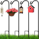 Best Choice Products 65in Set of 4 Shepherd Hooks Metal Adjustable - Black - Brand New