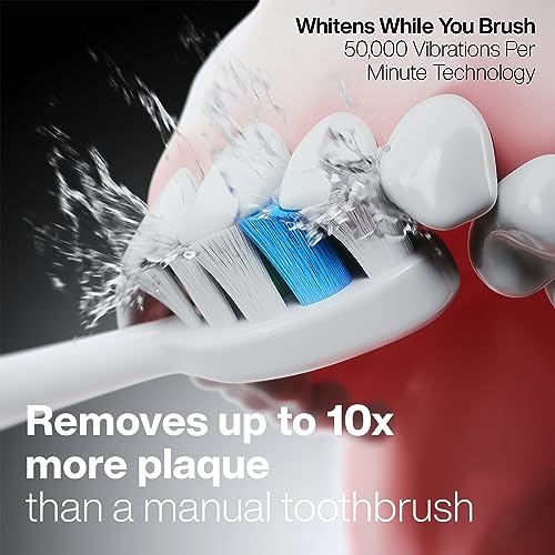AQUASONIC ELITE ULTRA-WHITENING TOOTHBRUSH ADA 8 PROFLEX BRUSH - WHITE - Like New