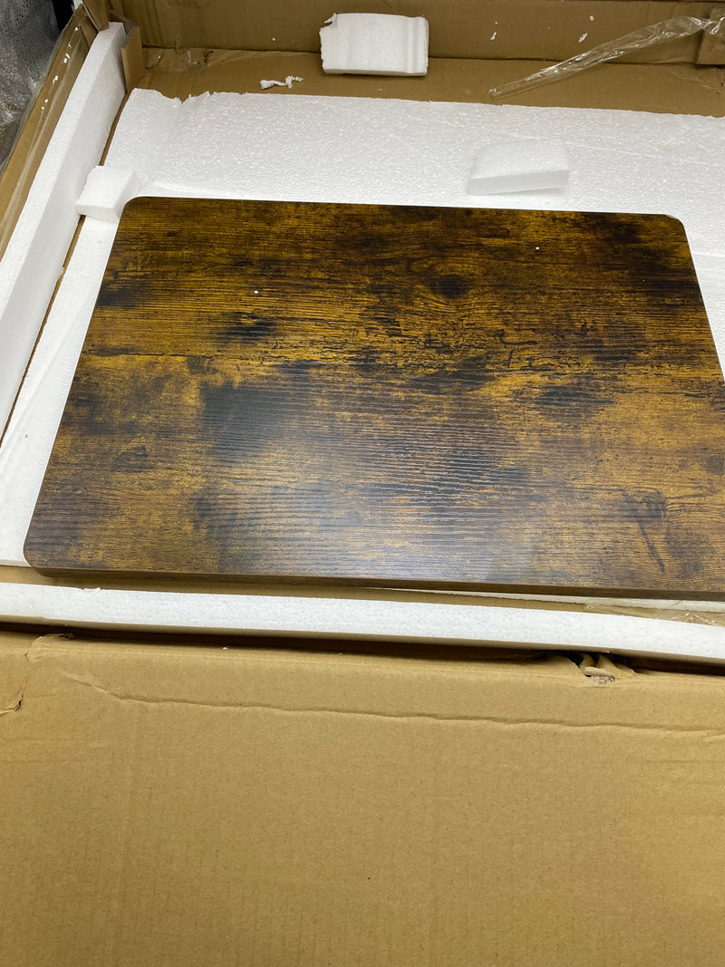 NOVILLA SNACK END TABLE C SHAPED SIDE TABLE ROLLING CASTERS SMALL TABLE - BROWN - Like New