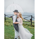 Siepasa Women's Grey Clear Bubble Umbrella Classic Hook Handle B094V9DTGV - Like New